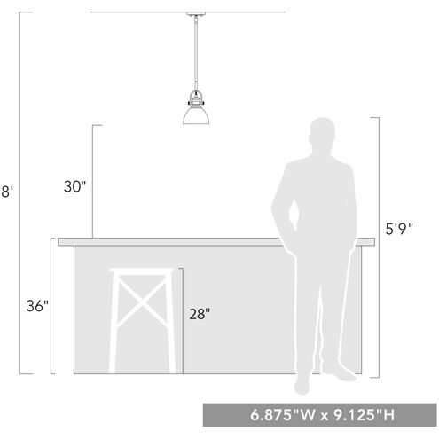 Hines 1 Light 6.88 inch Matte Black Mini Pendant Ceiling Light
